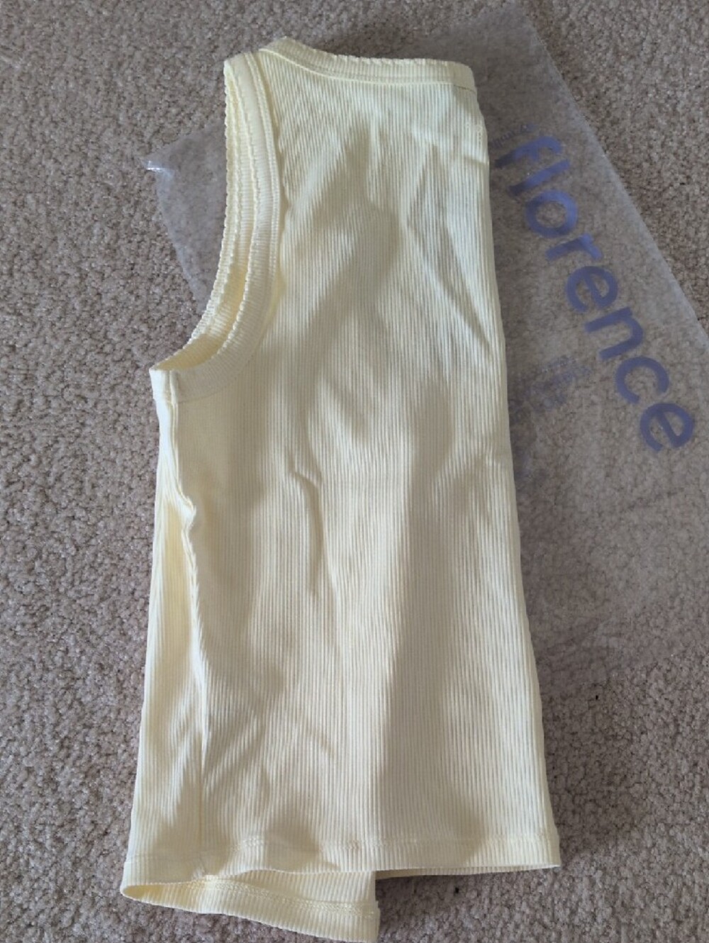 Cream Ribbed V-Neck Button Tank Top - Picture 4 of 5